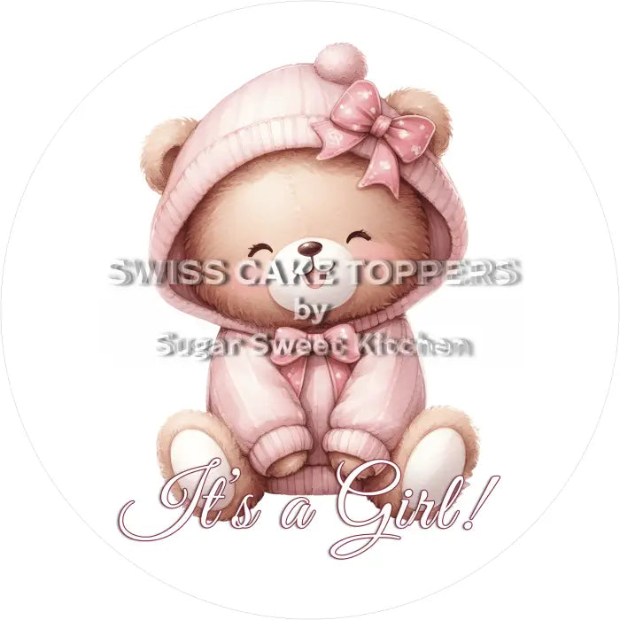 Tortenaufleger Gender Reveal Girl 03 - essbar & personalisierbar - Fondant- Torten- Cupcakeaufleger Sugar Sweet Kitchen