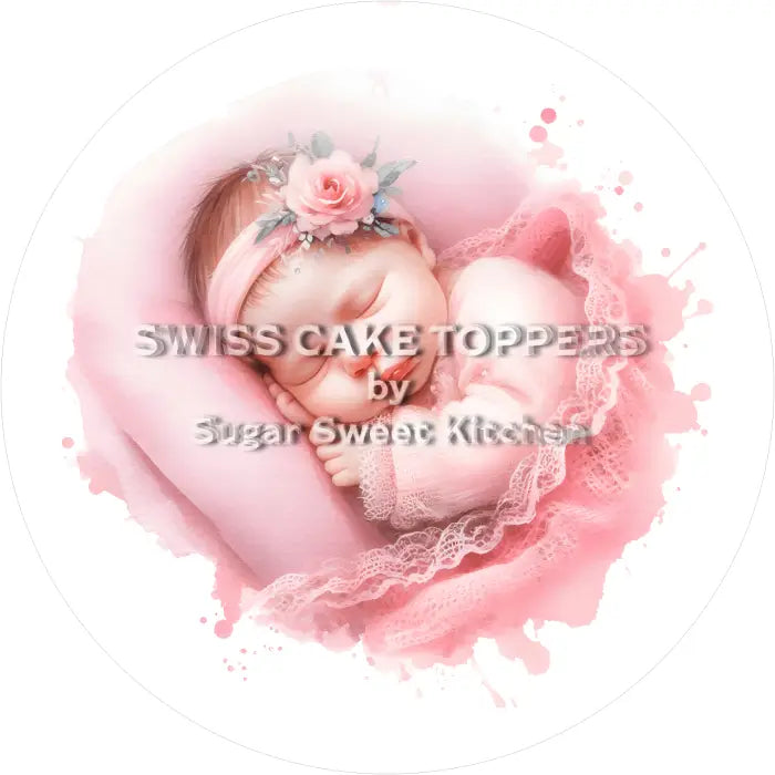 Tortenaufleger Gender Reveal Girl 06 - essbar & personalisierbar - Fondant- Torten- Cupcakeaufleger Sugar Sweet Kitchen