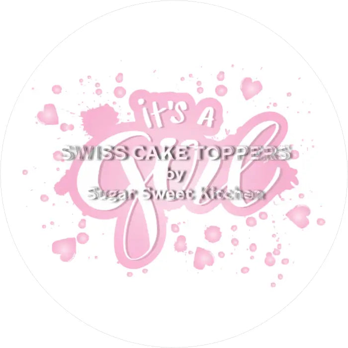 Tortenaufleger Gender Reveal Girl 07 - essbar & personalisierbar - Fondant- Torten- Cupcakeaufleger Sugar Sweet Kitchen