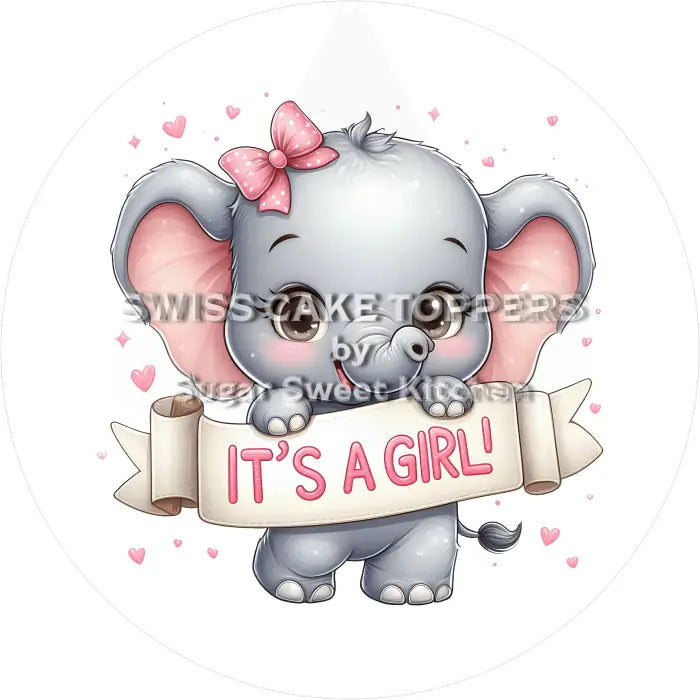 Tortenaufleger Gender Reveal Girl 08 - essbar & personalisierbar - Fondant- Torten- Cupcakeaufleger Sugar Sweet Kitchen