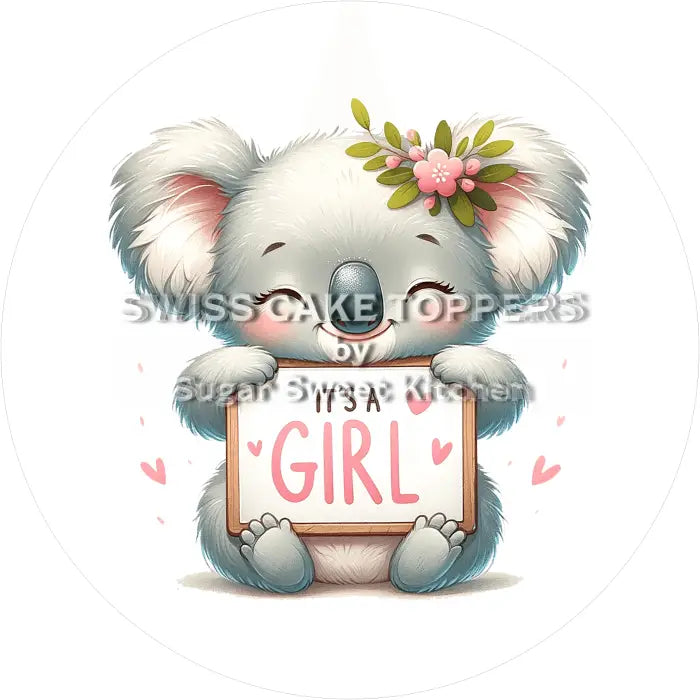 Tortenaufleger Gender Reveal Girl 09 - essbar & personalisierbar - Fondant- Torten- Cupcakeaufleger Sugar Sweet Kitchen