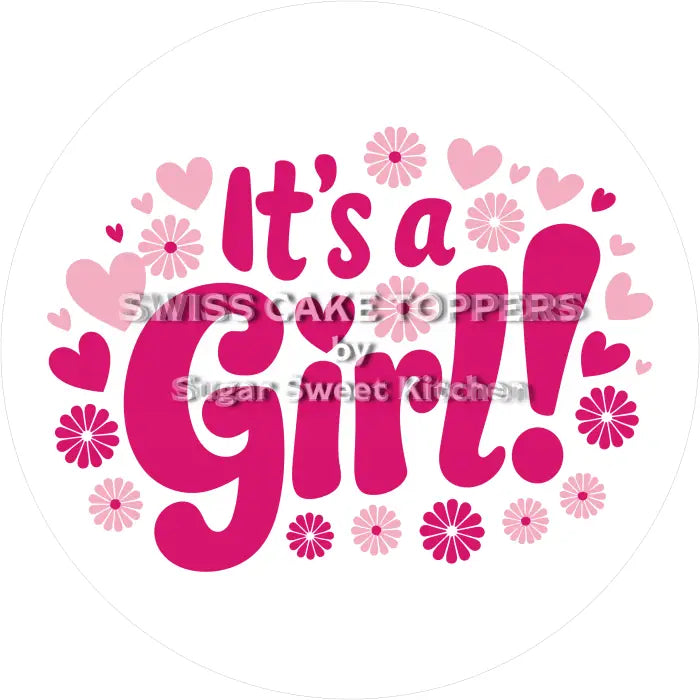 Tortenaufleger Gender Reveal Girl 11 - essbar & personalisierbar - Fondant- Torten- Cupcakeaufleger Sugar Sweet Kitchen