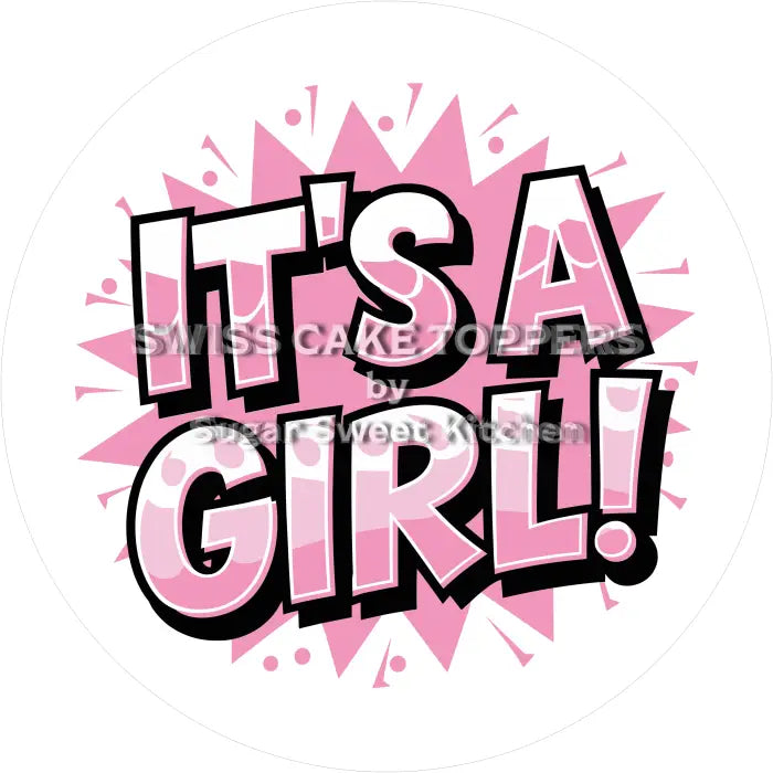 Tortenaufleger Gender Reveal Girl 12 - essbar & personalisierbar - Fondant- Torten- Cupcakeaufleger Sugar Sweet Kitchen