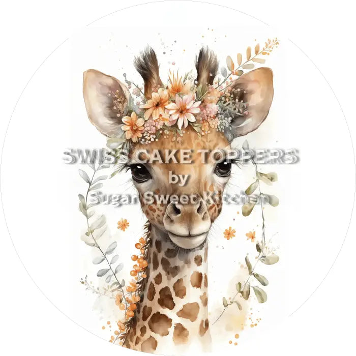 Tortenaufleger Giraffe 02 - essbar & personalisierbar - Fondant- Torten- Cupcakeaufleger Sugar Sweet Kitchen