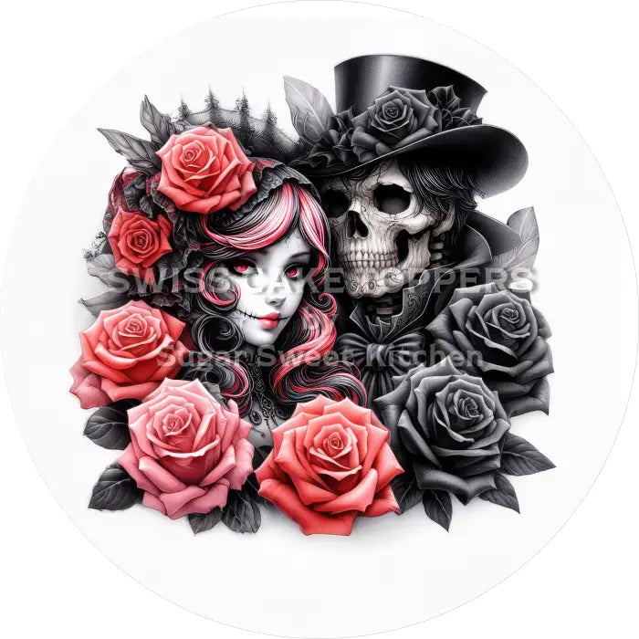 Tortenaufleger Gothic Hochzeit 07 - essbar & personalisierbar - Fondant- Torten- Cupcakeaufleger Sugar Sweet Kitchen