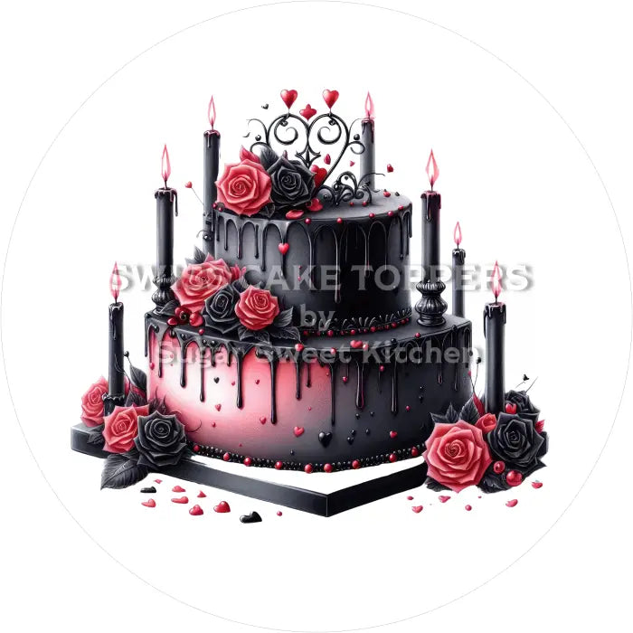 Tortenaufleger Gothic Torte 04 - essbar & personalisierbar - Fondant- Torten- Cupcakeaufleger Sugar Sweet Kitchen