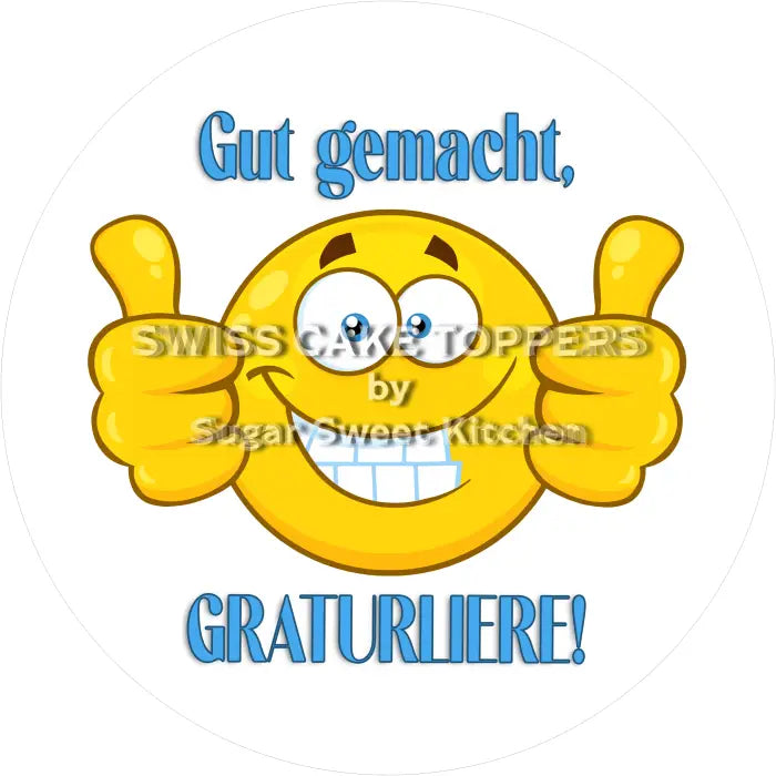 Tortenaufleger Gratulation 01 - essbar & personalisierbar - Fondant- Torten- Cupcakeaufleger Sugar Sweet Kitchen