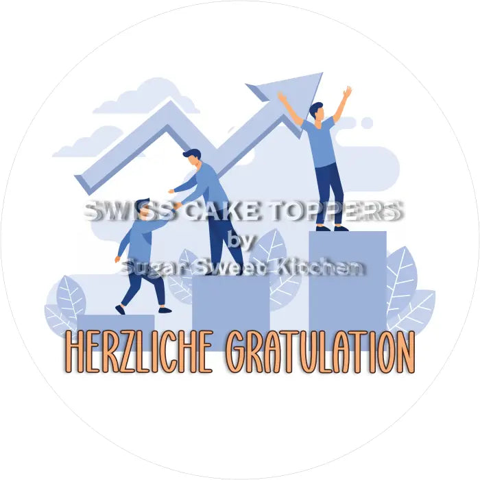 Tortenaufleger Gratulation 02 - essbar & personalisierbar - Fondant- Torten- Cupcakeaufleger Sugar Sweet Kitchen