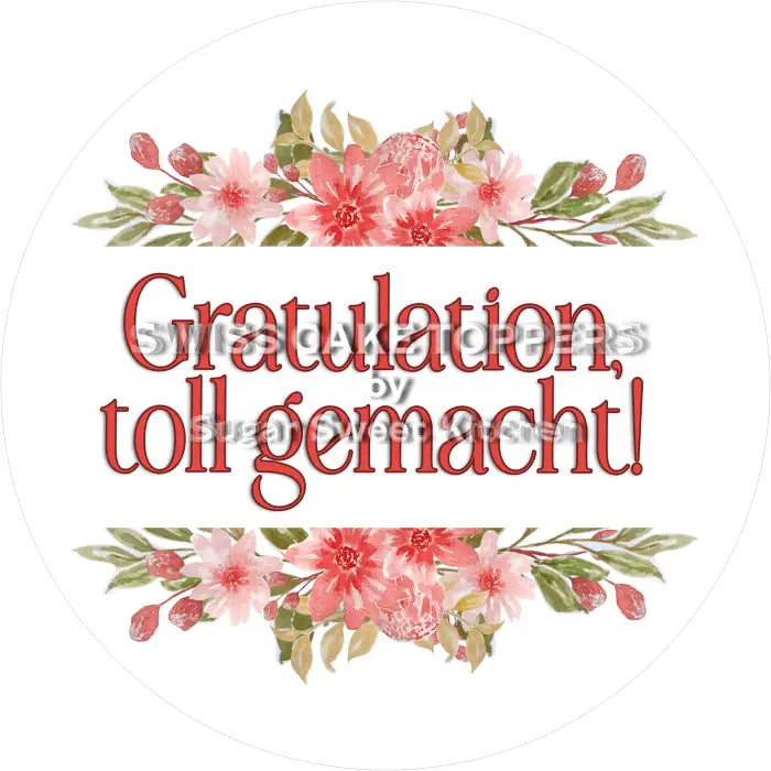 Tortenaufleger Gratulation 10 - essbar & personalisierbar - Fondant- Torten- Cupcakeaufleger Sugar Sweet Kitchen