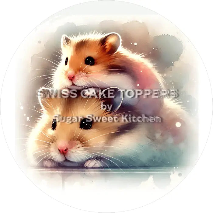Tortenaufleger Hamster 03 - essbar & personalisierbar - Fondant- Torten- Cupcakeaufleger Sugar Sweet Kitchen