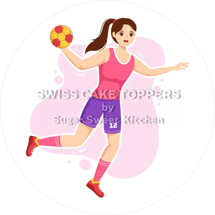 Tortenaufleger Handball 01 - essbar & personalisierbar - Fondant- Torten- Cupcakeaufleger Sugar Sweet Kitchen
