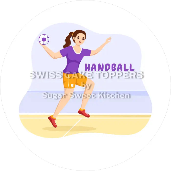 Tortenaufleger Handball 04 - essbar & personalisierbar - Fondant- Torten- Cupcakeaufleger Sugar Sweet Kitchen