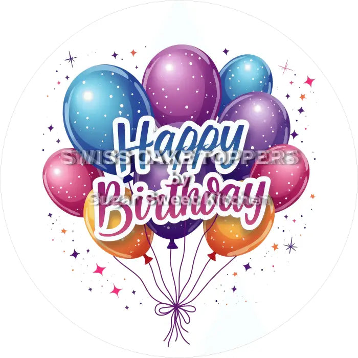 Tortenaufleger ’Happy Birthday’ 04 - essbar & personalisierbar - Fondant- Torten- Cupcakeaufleger Sugar Sweet Kitchen