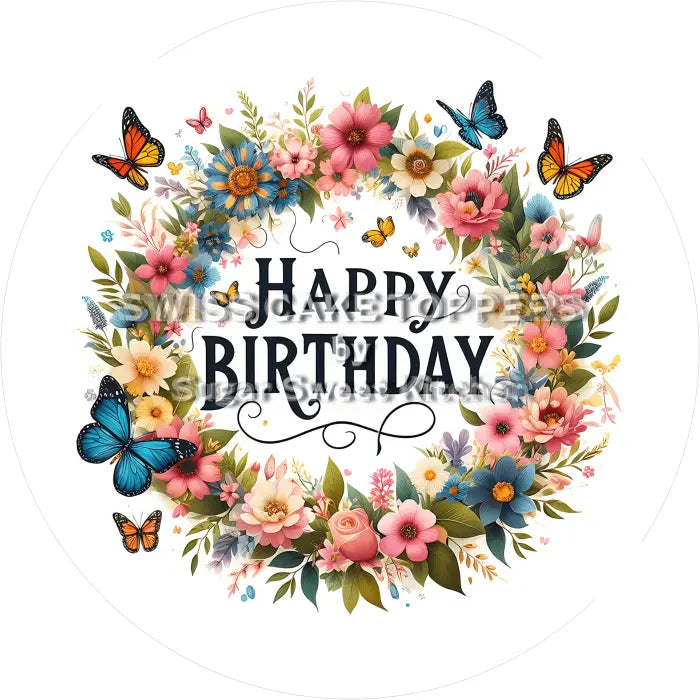 Tortenaufleger ’Happy Birthday’ 09 - essbar & personalisierbar - Fondant- Torten- Cupcakeaufleger Sugar Sweet Kitchen