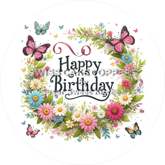 Tortenaufleger ’Happy Birthday’ 10 - essbar & personalisierbar - Fondant- Torten- Cupcakeaufleger Sugar Sweet Kitchen