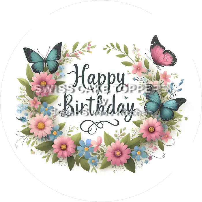 Tortenaufleger ’Happy Birthday’ 12 - essbar & personalisierbar - Fondant- Torten- Cupcakeaufleger Sugar Sweet Kitchen