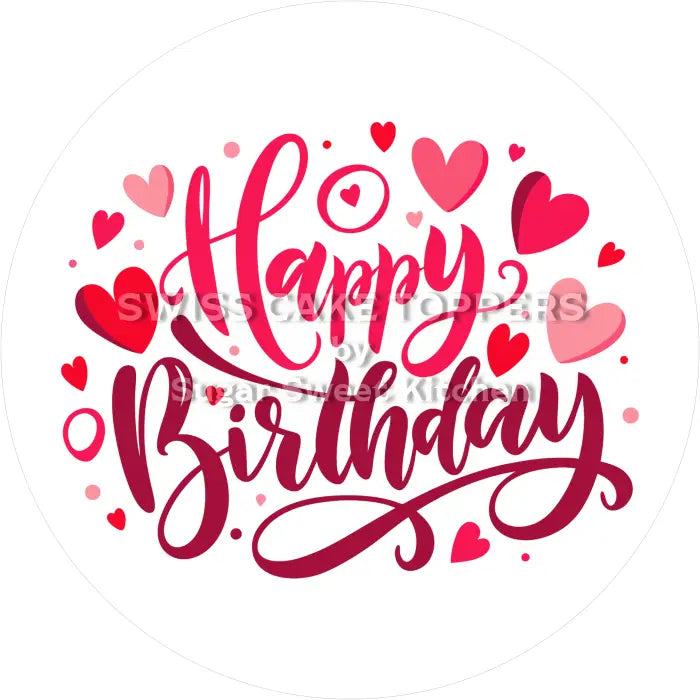 Tortenaufleger ’Happy Birthday’ 15 - essbar & personalisierbar - Fondant- Torten- Cupcakeaufleger Sugar Sweet Kitchen