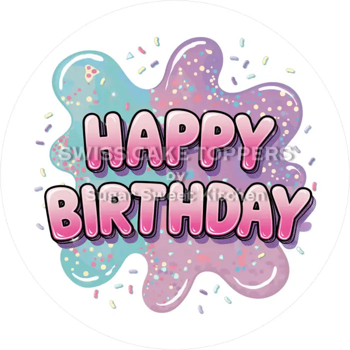 Tortenaufleger ’Happy Birthday’ 16 - essbar & personalisierbar - Fondant- Torten- Cupcakeaufleger Sugar Sweet Kitchen