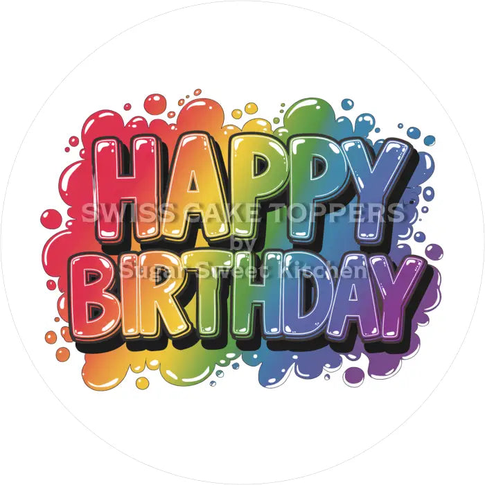 Tortenaufleger ’Happy Birthday’ 17 - essbar & personalisierbar - Fondant- Torten- Cupcakeaufleger Sugar Sweet Kitchen