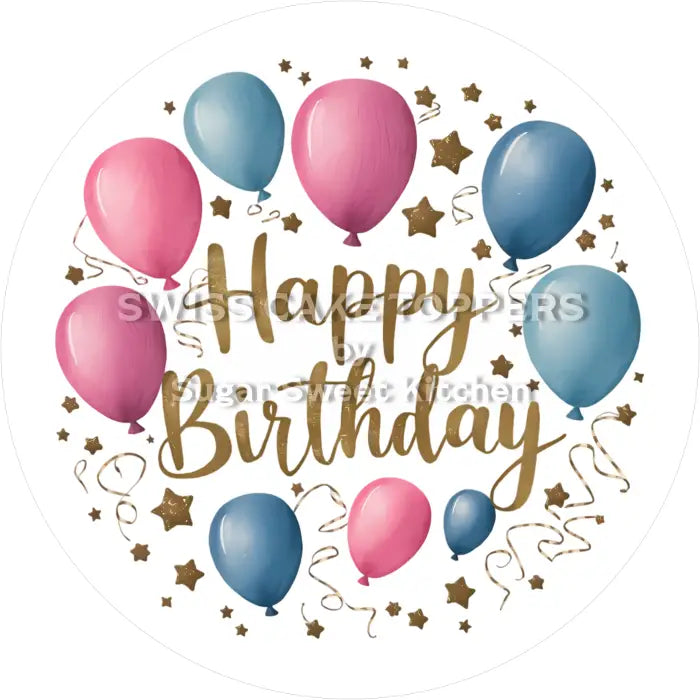 Tortenaufleger ’Happy Birthday’ 18 - essbar & personalisierbar - Fondant- Torten- Cupcakeaufleger Sugar Sweet Kitchen