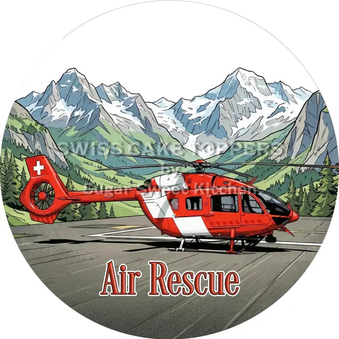 Tortenaufleger Helikopter Notfall 06 - essbar & personalisierbar - Fondant- Torten- Cupcakeaufleger Sugar Sweet Kitchen