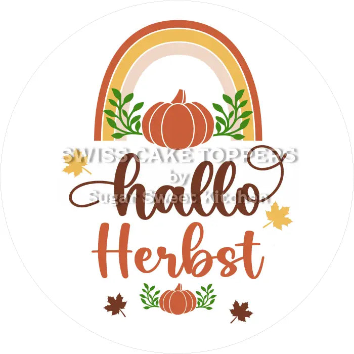 Tortenaufleger Herbst 02 - essbar & personalisierbar - Fondant- Torten- Cupcakeaufleger Sugar Sweet Kitchen
