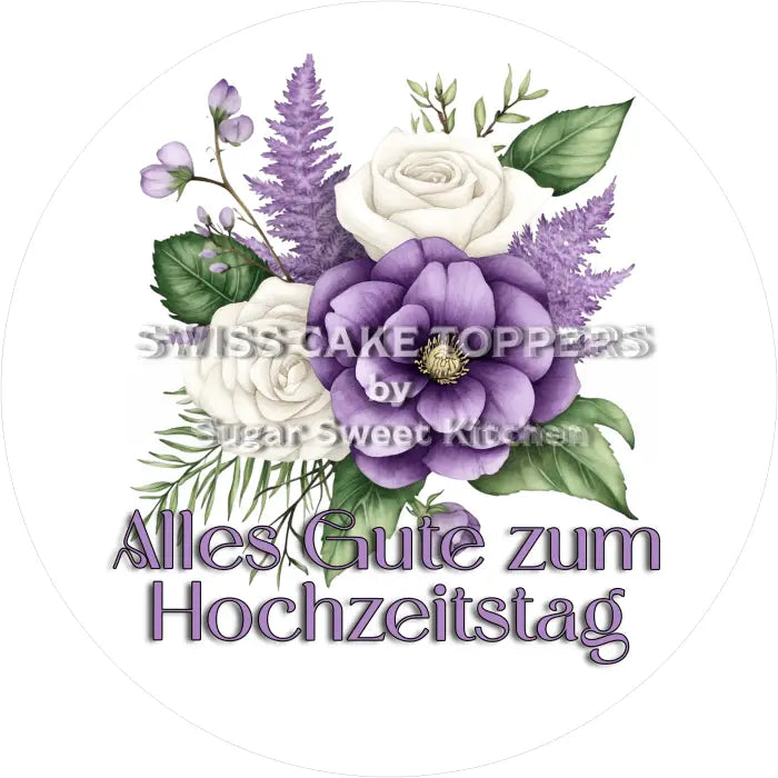 Tortenaufleger zum Hochzeitstag 12 - essbar & personalisierbar - Fondant- Torten- Cupcakeaufleger Sugar Sweet Kitchen
