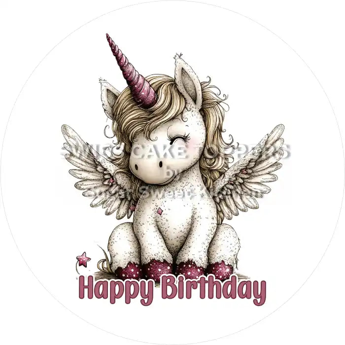 Tortenaufleger hübsches Einhorn28 - personalisierbar - Fondant- Torten- & Cupcakeaufleger Sugar Sweet Kitchen