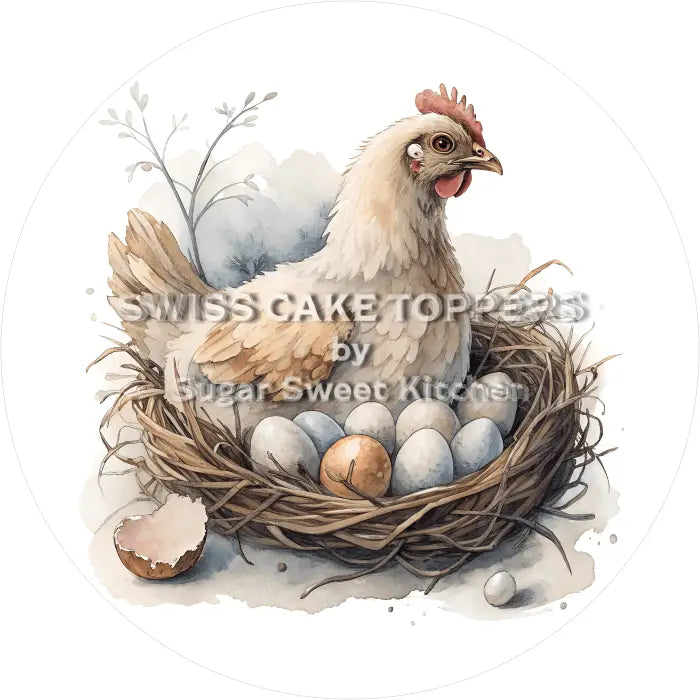 Tortenaufleger Huhn 04 - essbar & personalisierbar - Fondant- Torten- Cupcakeaufleger Sugar Sweet Kitchen