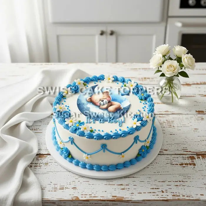 Tortenaufleger it’s a Boy mit Name 07 - essbar & personalisierbar - Fondant- Torten- Cupcakeaufleger Sugar Sweet Kitchen