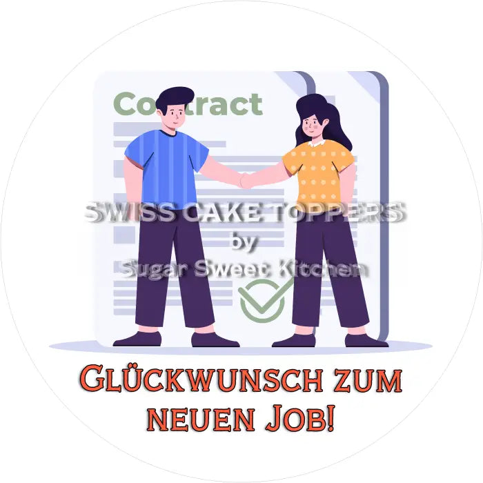 Tortenaufleger Jobwechsel 01 - essbar & personalisierbar - Fondant- Torten- Cupcakeaufleger Sugar Sweet Kitchen