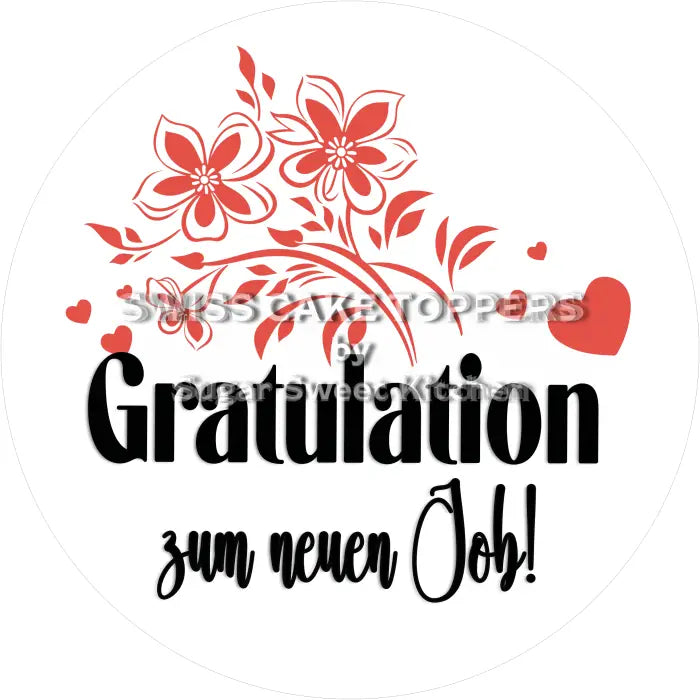 Tortenaufleger Jobwechsel 29 - essbar & personalisierbar - Fondant- Torten- Cupcakeaufleger Sugar Sweet Kitchen