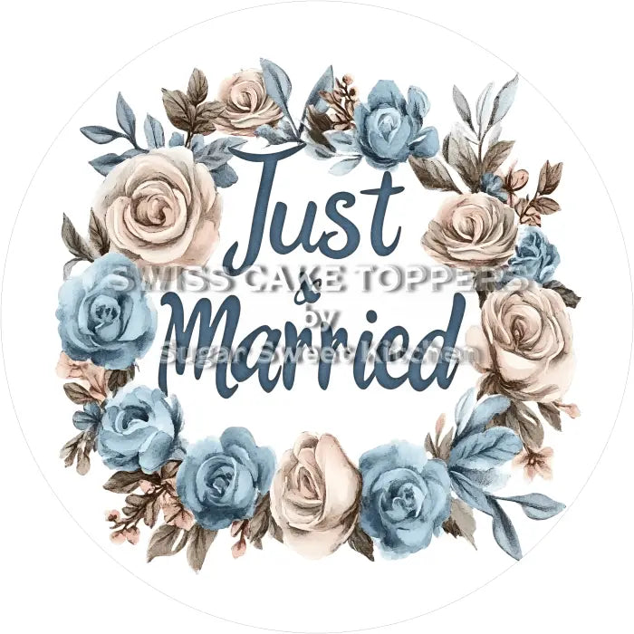 Tortenaufleger Just Married 03 – essbar & personalisierbar - Fondant- Torten- Cupcakeaufleger Sugar Sweet Kitchen