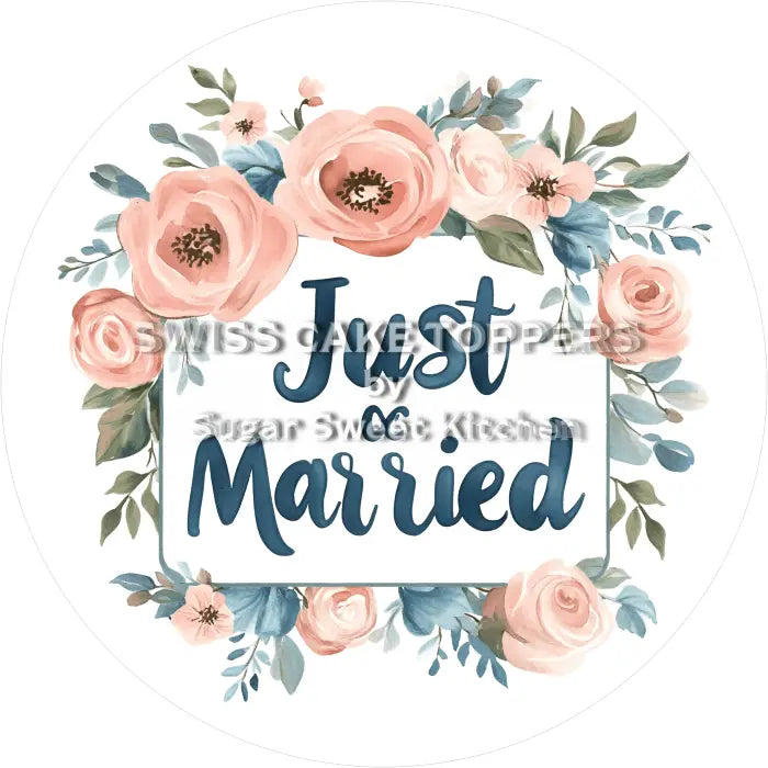 Tortenaufleger Just Married 04 – essbar & personalisierbar - Fondant- Torten- Cupcakeaufleger Sugar Sweet Kitchen
