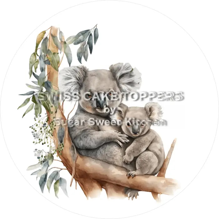 Tortenaufleger Koala 06 - essbar & personalisierbar - Fondant- Torten- Cupcakeaufleger Sugar Sweet Kitchen