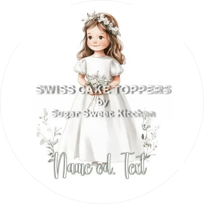 Tortenaufleger Kommunion 01 - essbar & personalisierbar - Fondant- Torten- Cupcakeaufleger Sugar Sweet Kitchen