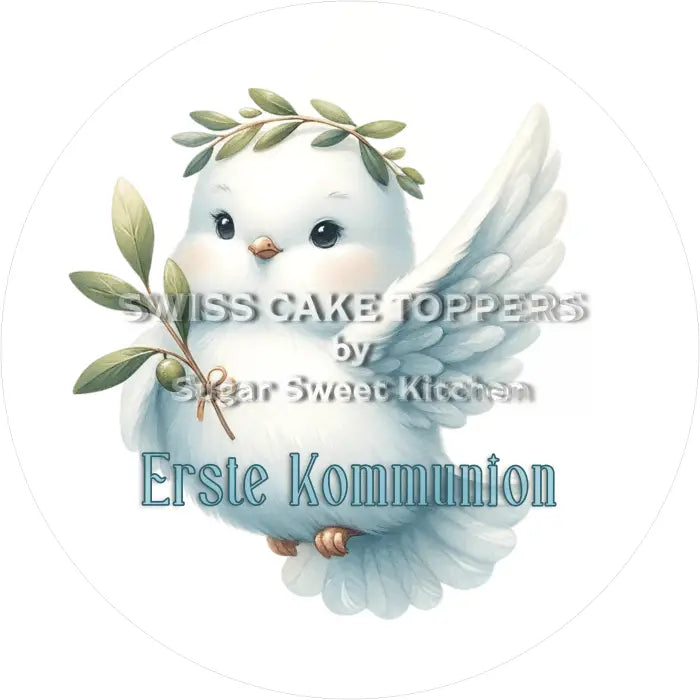 Tortenaufleger Kommunion 02 - essbar & personalisierbar - Fondant- Torten- Cupcakeaufleger Sugar Sweet Kitchen