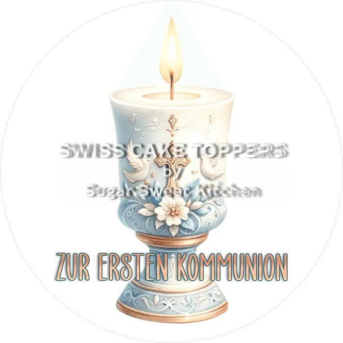Tortenaufleger Kommunion 05 - essbar & personalisierbar - Fondant- Torten- Cupcakeaufleger Sugar Sweet Kitchen