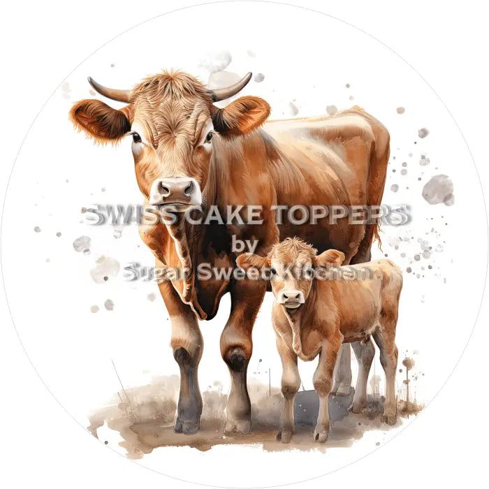 Tortenaufleger Kuh 06 - essbar & personalisierbar - Fondant- Torten- Cupcakeaufleger Sugar Sweet Kitchen