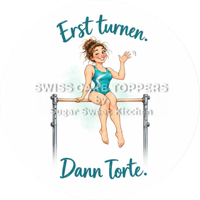 Tortenaufleger Kunstturnen 10 - essbar & personalisierbar - Fondant- Torten- Cupcakeaufleger Sugar Sweet Kitchen