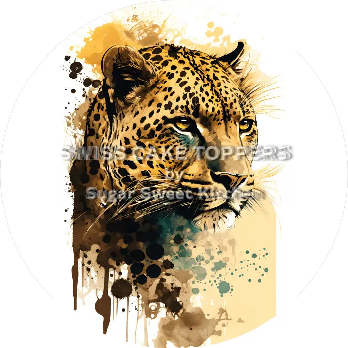 Tortenaufleger Leopard 04 - essbar & personalisierbar - Fondant- Torten- Cupcakeaufleger Sugar Sweet Kitchen