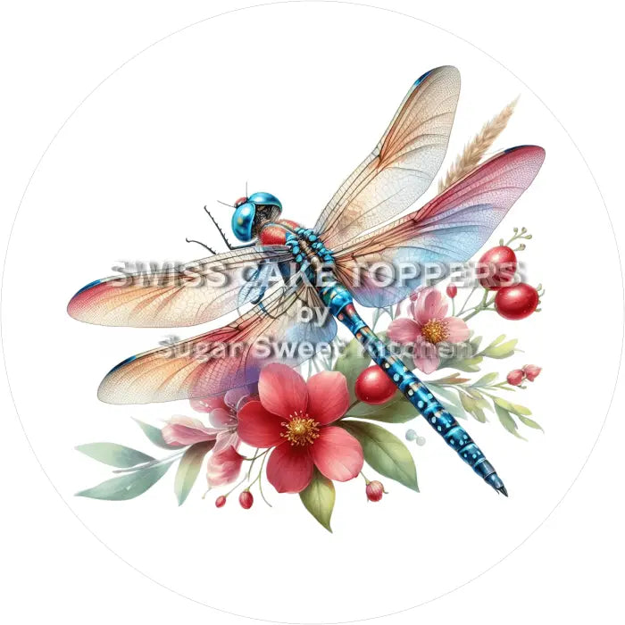 Tortenaufleger Libelle 01 - essbar & personalisierbar - Fondant- Torten- Cupcakeaufleger Sugar Sweet Kitchen
