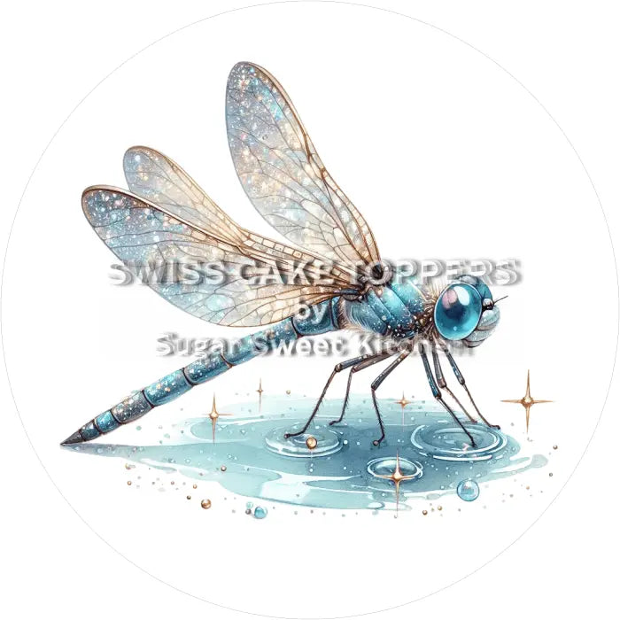 Tortenaufleger Libelle 08 - essbar & personalisierbar - Fondant- Torten- Cupcakeaufleger Sugar Sweet Kitchen