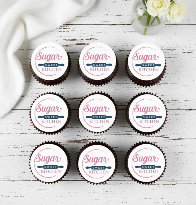 Tortenaufleger mit Logo - essbar & in verschiedenen Grössen - Fondant- Torten- Cupcakeaufleger Sugar Sweet Kitchen
