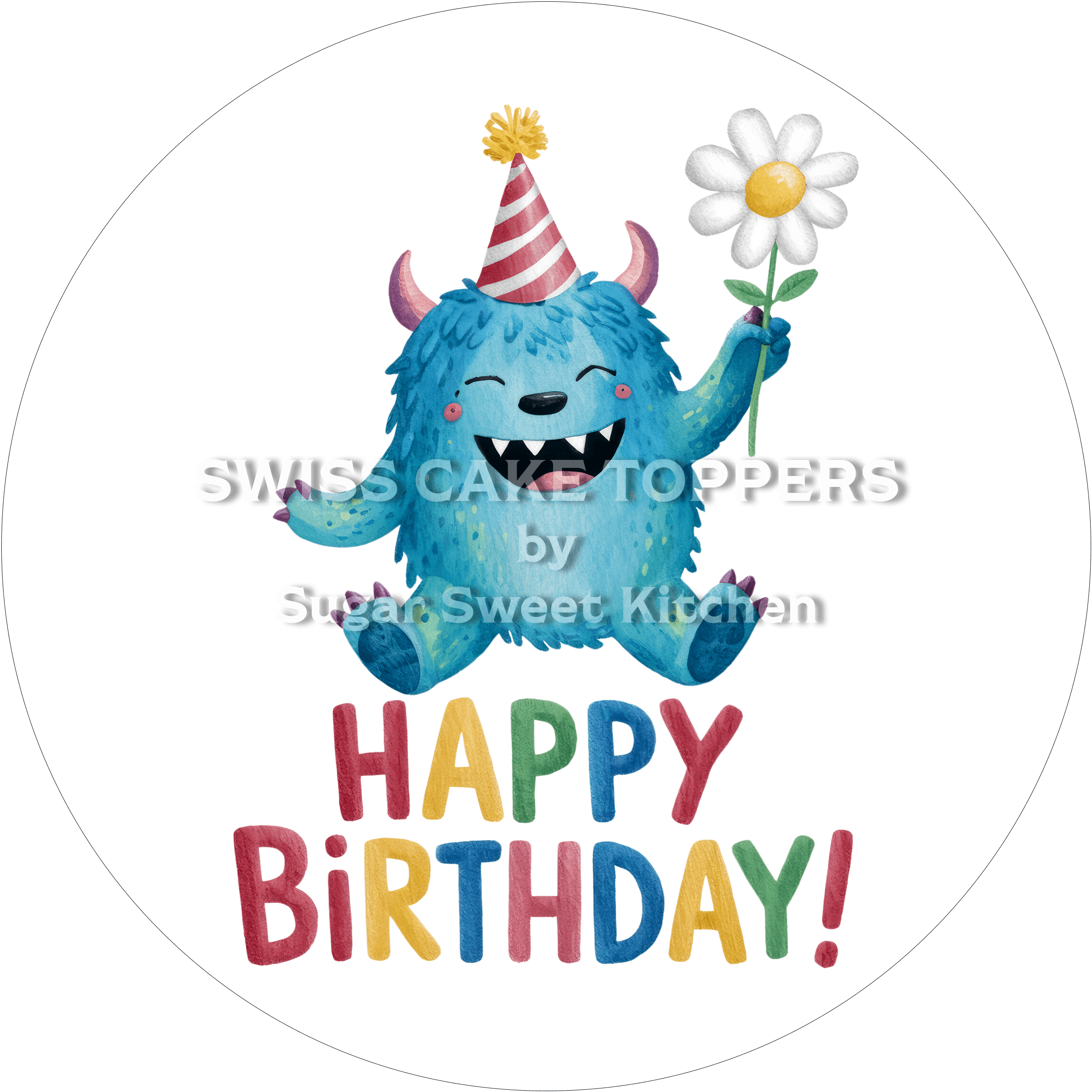 Tortenaufleger lustiges Monster1 - personalisierbar - Fondant- Torten- & Cupcakeaufleger Sugar Sweet Kitchen