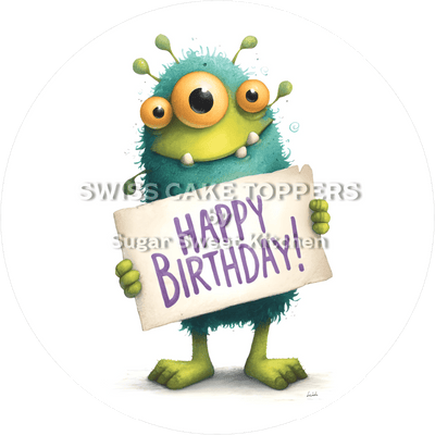 Tortenaufleger lustiges Monster5 - personalisierbar