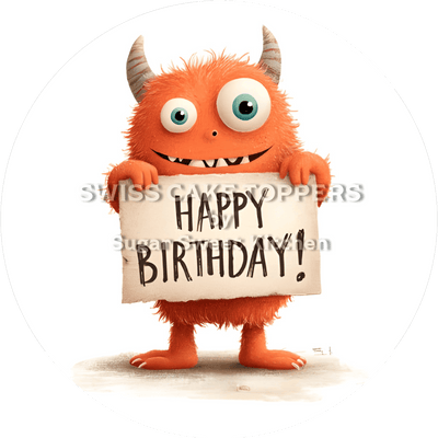 Tortenaufleger lustiges Monster7 - personalisierbar