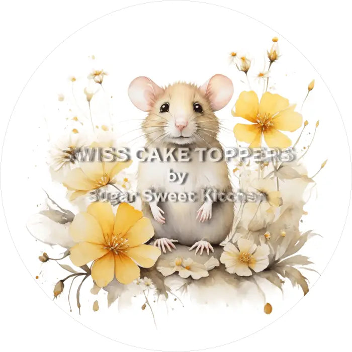 Tortenaufleger Maus 01 - essbar & personalisierbar - Fondant- Torten- Cupcakeaufleger Sugar Sweet Kitchen