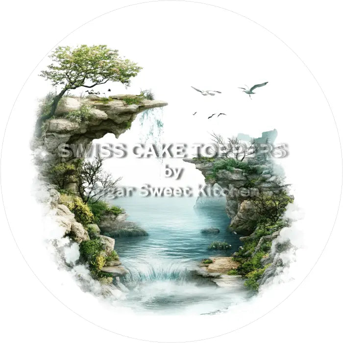 Tortenaufleger Meer See Fluss 08 - essbar & personalisierbar - Fondant- Torten- Cupcakeaufleger Sugar Sweet Kitchen