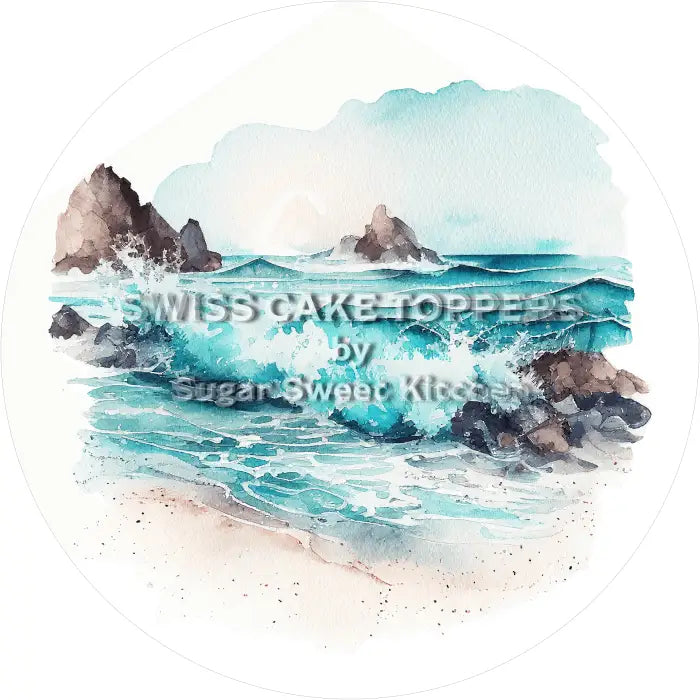 Tortenaufleger Meer See Fluss 104 - essbar & personalisierbar - Fondant- Torten- Cupcakeaufleger Sugar Sweet Kitchen